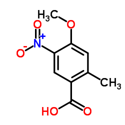4-Methoxy-2-methyl-5-nitrobenzoic acid结构式