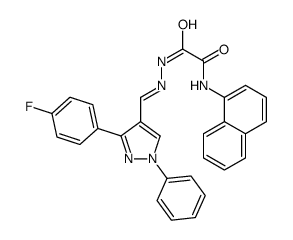 N'-[[3-(4-fluorophenyl)-1-phenylpyrazol-4-yl]methylideneamino]-N-naphthalen-1-yloxamide结构式