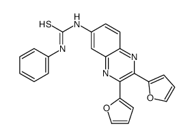 1-[2,3-bis(furan-2-yl)quinoxalin-6-yl]-3-phenylthiourea结构式