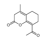 8-acetyl-4-methyl-3,5,6,7-tetrahydrochromen-2-one Structure