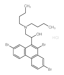 9-Phenanthrenemethanol,2,7,10-tribromo-a-[(dibutylamino)methyl]-, hydrochloride (1:1) Structure