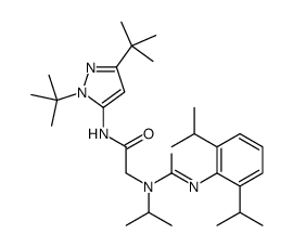 N-(2,5-ditert-butylpyrazol-3-yl)-2-[[2,6-di(propan-2-yl)phenyl]carbamoyl-propan-2-ylamino]acetamide Structure