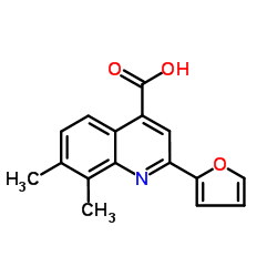 2-(2-Furyl)-7,8-dimethyl-4-quinolinecarboxylic acid structure