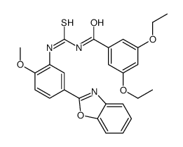 Benzamide, N-[[[5-(2-benzoxazolyl)-2-methoxyphenyl]amino]thioxomethyl]-3,5-diethoxy- (9CI) structure