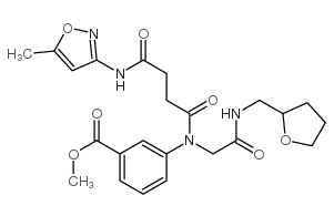 Benzoic acid, 3-[[4-[(5-methyl-3-isoxazolyl)amino]-1,4-dioxobutyl][2-oxo-2-[[(tetrahydro-2-furanyl)methyl]amino]ethyl]amino]-, methyl ester (9CI)结构式