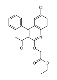 ethyl 2-(3-acetyl-6-chloro-4-phenylquinolin-2-yl)oxyacetate Structure