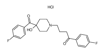 1-[3-(p-fluorobenzoyl)propyl]-4-(p-fluorobenzoyl)-4-hydroxypiperidine hydrochloride结构式