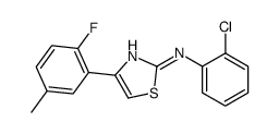 N-(2-chlorophenyl)-4-(2-fluoro-5-methylphenyl)-1,3-thiazol-2-amine结构式