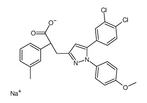 sodium,(2S)-3-[5-(3,4-dichlorophenyl)-1-(4-methoxyphenyl)pyrazol-3-yl]-2-(3-methylphenyl)propanoate Structure