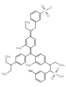hydrogen [4-[[4-(diethylamino)phenyl][4-[ethyl[(3-sulphonatobenzyl)amino]-o-tolyl]methylene]-3-methylcyclohexa-2,5-dien-1-ylidene](ethyl)(3-sulphonatobenzyl)ammonium, sodium salt picture