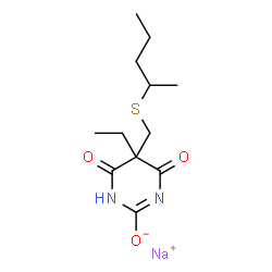 5-Ethyl-5-[(1-methylbutyl)thiomethyl]-2-sodiooxy-4,6(1H,5H)-pyrimidinedione结构式