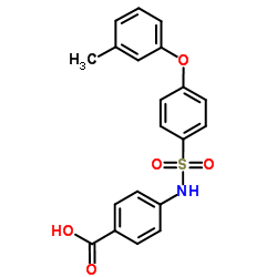 4-({[4-(3-Methylphenoxy)phenyl]sulfonyl}amino)benzoic acid structure