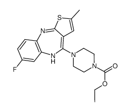 ethyl 4-(7-fluoro-2-methyl-5H-thieno[3,2-c][1,5]benzodiazepin-4-yl)piperazine-1-carboxylate结构式