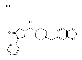 4-[4-(1,3-benzodioxol-5-ylmethyl)piperazine-1-carbonyl]-1-phenylpyrrolidin-2-one,hydrochloride Structure