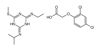 2-(2,4-dichlorophenoxy)acetic acid,4-N-ethyl-6-methylsulfanyl-2-N-propan-2-yl-1,3,5-triazine-2,4-diamine结构式