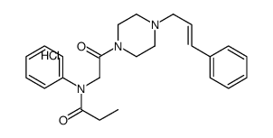 1-Cinnamyl-4-((N-propionanilido)acetyl)piperazine hydrochloride structure