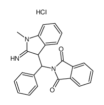 2-amino-1-methyl-3-(α-phenylphthalimidomethyl)indole hydrochloride Structure