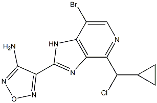 4-(7-Bromo-4-chloro-1-cyclopropylmethyl-1H-imidazo[4,5-c]pyridin-2-yl)-furazan-3-ylamine Structure