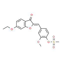 4-[(6-ethoxy-3-oxo-1-benzofuran-2(3H)-ylidene)methyl]-2-methoxyphenyl methanesulfonate结构式