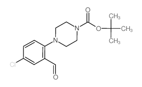 tert-Butyl 4-(4-chloro-2-formylphenyl)tetrahydro-1(2H)-pyrazinecarboxylate Structure