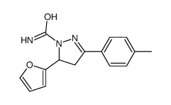 5-(呋喃-2-基)-3-P-甲苯基-4,5-二氢-1H-吡唑-1-羧胺结构式
