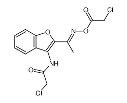 3-chloroacetamido-2-(1-chloroacetoxyimino)ethylbenzofuran Structure