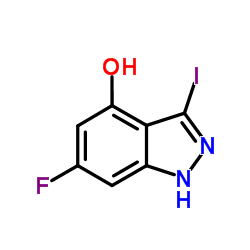 6-Fluoro-3-iodo-1H-indazol-4-ol结构式