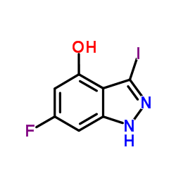 6-Fluoro-3-iodo-1H-indazol-4-ol structure