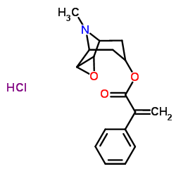 9-Methyl-3-oxa-9-azatricyclo[3.3.1.02,4]non-7-yl 2-phenylacrylate hydrochloride (1:1)结构式