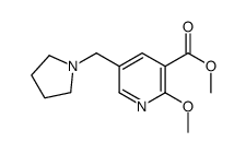 methyl 2-methoxy-5-(pyrrolidin-1-ylmethyl)pyridine-3-carboxylate结构式