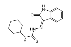 (Z)-N-cyclohexyl-2-(2-oxoindolin-3-ylidene)hydrazinecarbothioamide结构式