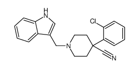 4-(2-chlorophenyl)-1-(1H-indol-3-ylmethyl)piperidine-4-carbonitrile结构式