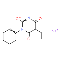 sodium 1-(1-cyclohexen-1-yl)-5-ethylbarbiturate结构式