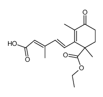 rac-(2E,4E)-3-methyl-5-(2,6-dimethyl-6-ethoxycarbonyl-3-oxo-1-cyclohexenyl)-2,4-pentadienoic acid Structure