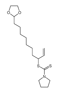 10-(1,3-dioxolan-2-yl)dec-1-en-3-yl pyrrolidine-1-carbodithioate结构式