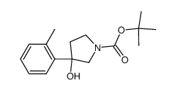 rac-3-Hydroxy-3-o-tolyl-pyrrolidine-1-carboxylic acid tert-butyl ester结构式