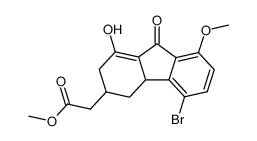 (5-Bromo-1-hydroxy-8-methoxy-9-oxo-3,4,4a,9-tetrahydro-2H-fluoren-3-yl)-acetic acid methyl ester结构式