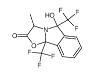 5-Hydroxy-3-methyl-5,9b-bis-trifluoromethyl-5,9b-dihydro-oxazolo[2,3-a]isoindol-2-one结构式