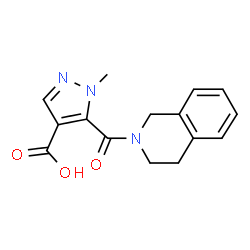 5-(3,4-Dihydroisoquinolin-2(1H)-ylcarbonyl)-1-methyl-1H-pyrazole-4-carboxylic acid structure