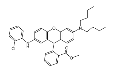 2-(2-chlorophenyl)-amino-6-N,N-dibutyl-amino-9-(2-methoxycarbonyl)-phenylxanthene Structure