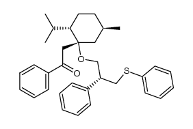 2-((1R,2S,5R)-2-isopropyl-5-methyl-1-((R)-2-phenyl-3-(phenylthio)propoxy)cyclohexyl)-1-phenylethanone结构式