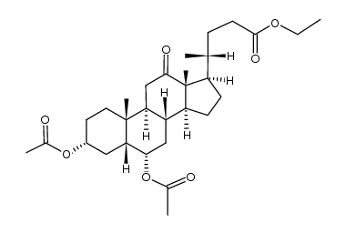 3α,6α-diacetoxy-12-oxo-5β-cholan-24-oic acid ethyl ester Structure