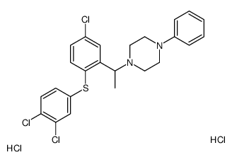 1-[1-[5-chloro-2-(3,4-dichlorophenyl)sulfanylphenyl]ethyl]-4-phenylpiperazine,dihydrochloride Structure