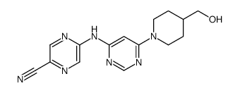 5-[[6-[4-(hydroxymethyl)piperidin-1-yl]pyrimidin-4-yl]amino]pyrazine-2-carbonitrile结构式