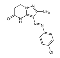 2-Amino-3-(4-chloro-phenylazo)-6,7-dihydro-4H-pyrazolo[1,5-a]pyrimidin-5-one Structure