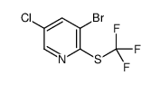 3-Bromo-5-chloro-2-[(trifluoromethyl)sulfanyl]pyridine结构式