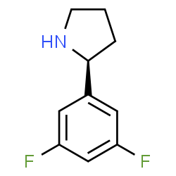 (S)-2-(3,5-二氟苯基)吡咯烷结构式