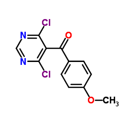 (4,6-二氯嘧啶-5-基)(4-甲氧基苯基)甲酮结构式