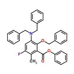 phenyl 2-(benzyloxy)-3-(dibenzylamino)-5-fluoro-6-methylbenzoate structure