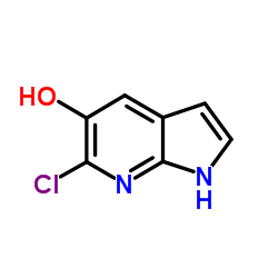 6-Chloro-1H-pyrrolo[2,3-b]pyridin-5-ol结构式